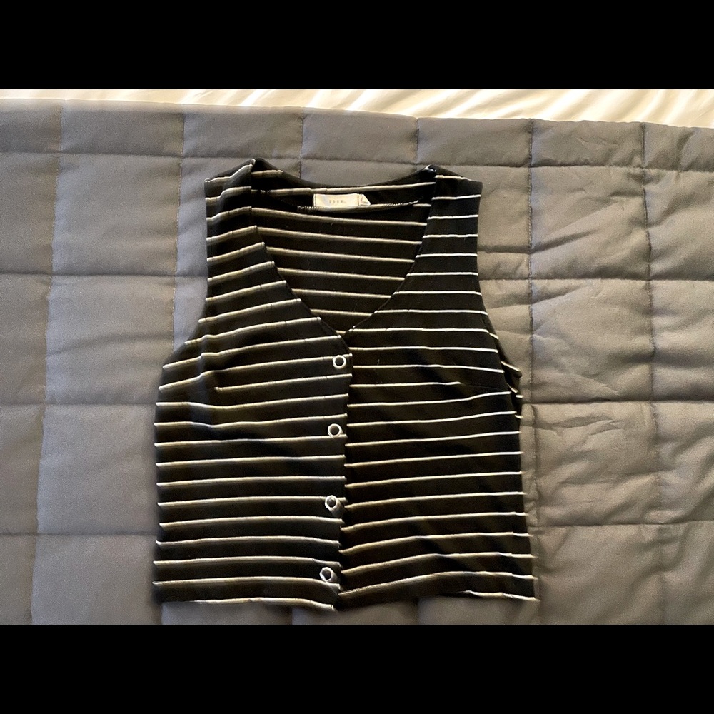 Lush Striped Sleeveless Crop Top